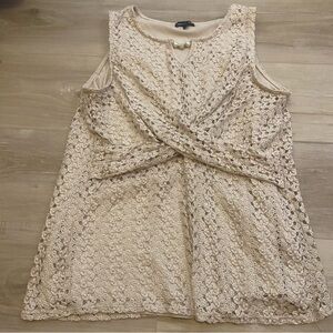 Olivia Blu Crochet Lace Style Sleeveless Blouse